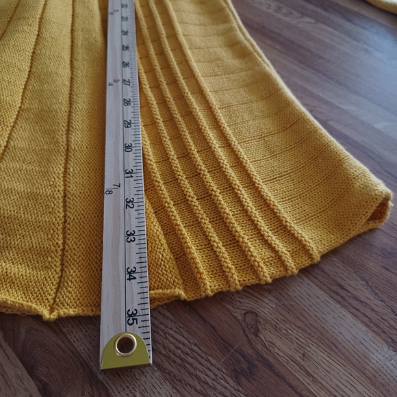 Open-Front Knit Cardigan Sweater Mustard Yellow Size M Cozycore Autumn Boho Chic - Picture 12 of 13
